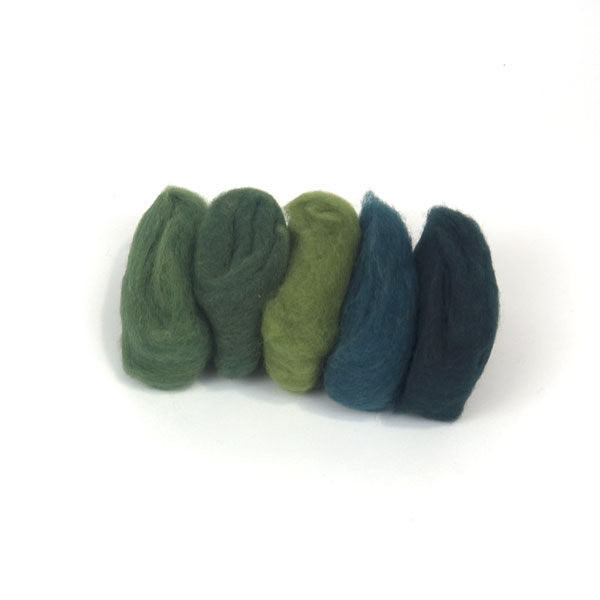 Plant-Dyed Fairy Wool Green Tones 30% off