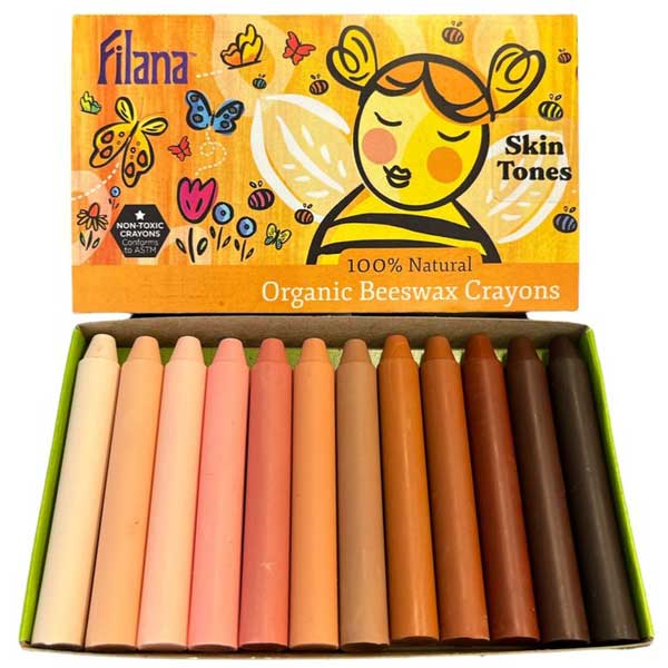 Filana Beeswax Crayons 12 Sticks Skin Tones
