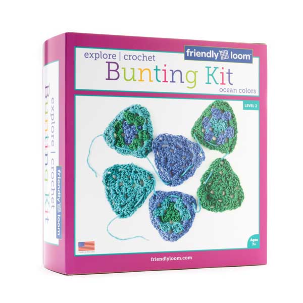 Explore Crochet Kit Bunting Ocean (Friendly Loom)