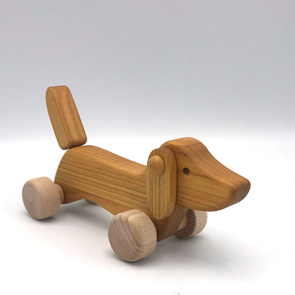 Push Toy Natural Dachshund Puppy (Bajo)