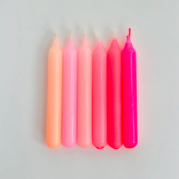 Dip Dye Konfetti Candles Pinks