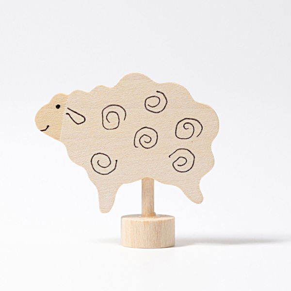 Standing White Sheep Ornament for Birthday Rings