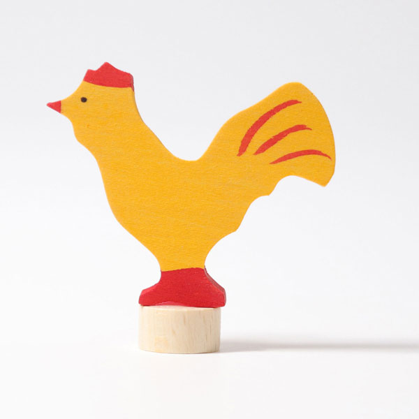 Yellow Rooster Birthday Ring Ornament