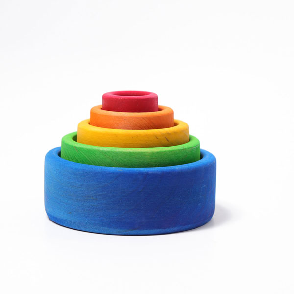 Rainbow Stacking Bowls Blue to Red (Grimm's)