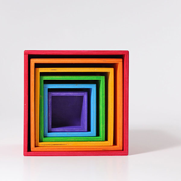 Wooden Rainbow Stacking Boxes Large (Grimm's)