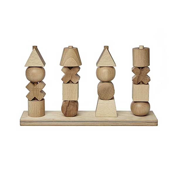 4-Across Natural Stacking Toy XL (Wooden Story)