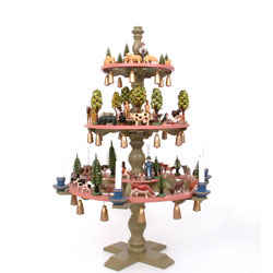 3 Tier Colored Candelabrum/Chandelier with Pastoral Scenes & Garden of Eden
