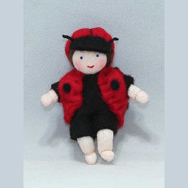 Ladybug Baby Hanging Felt Doll Fair Brunette