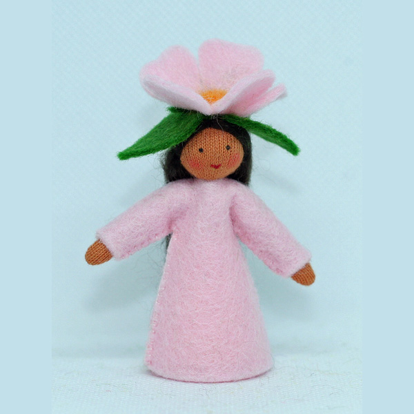 Sweet Briar Flower Fairy with Hat Felt Doll Medium