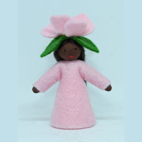 Sweet Briar Flower Fairy with Hat Felt Doll Dark