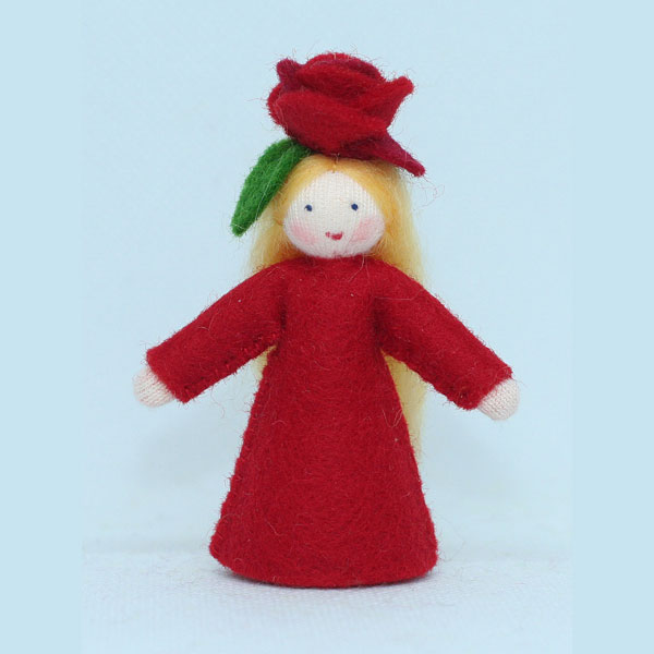 Red Rose Fairy Felt Doll Flower Hat Fair
