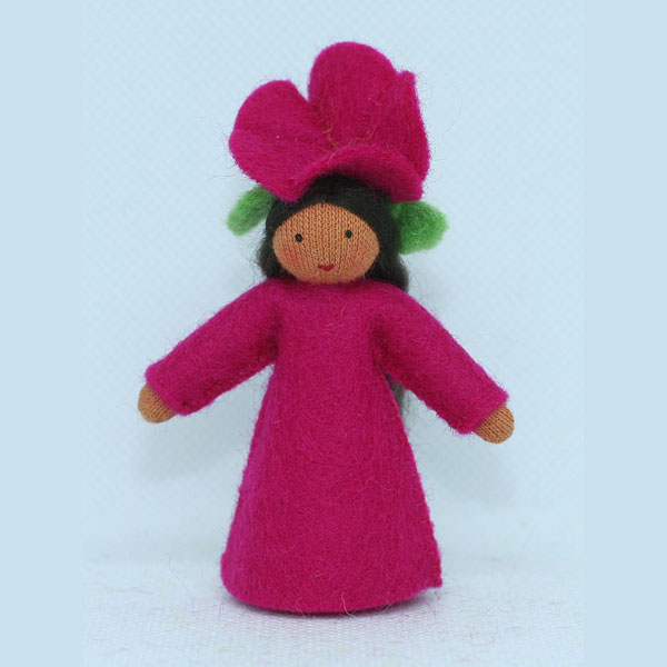 Petunia Fairy Felt Doll with Flower Hat Medium