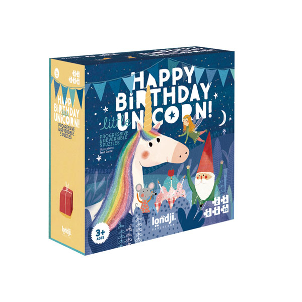 Happy Birthday Unicorn Reversible Puzzle (Londji)