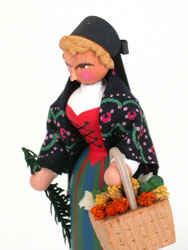 Carved Wooden Herbseller Figurine from Seiffen
