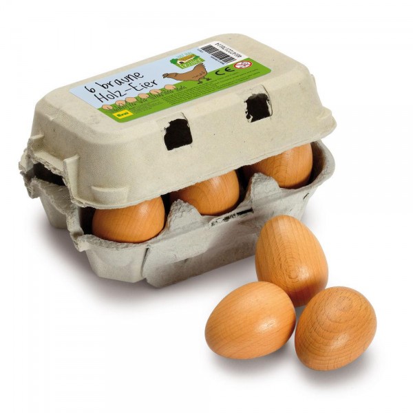 Brown Eggs - Wooden Play Food (Erzi)
