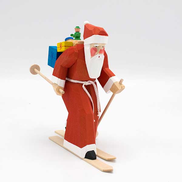 Santa with Skis Table Ornament