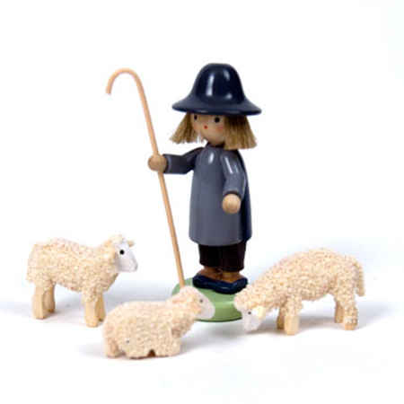 Shepherd with 3 Sheep Nativity Set (Flade)