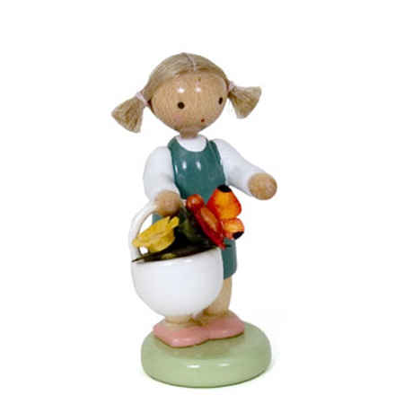 Girl with Flower Basket & Butterfly (Flade)