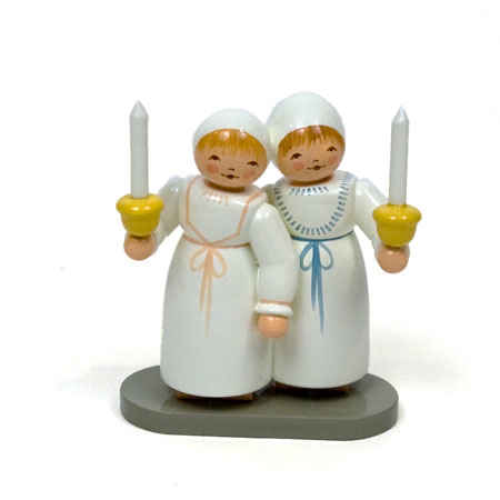 Twins in Christening Gowns figurine