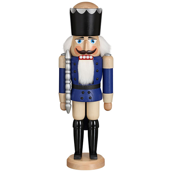 Seiffener Nutcracker King Blue Stained