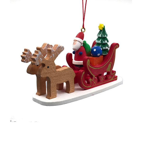 Santa Claus in Reindeer Sleigh Tree Ornament