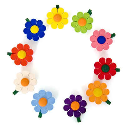 Simple Wooden Flower Clips (Set of 10)