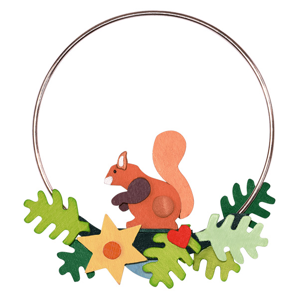Squirrel in a Ring Hanging Christmas Tree Ornament