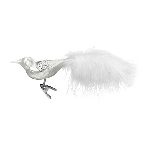 Silver Bird Glass with Clip Ornament