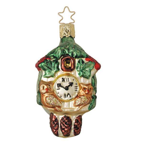 Old World Cuckoo Clock Glass Ornament
