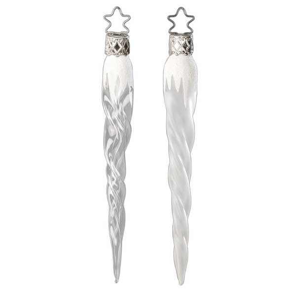 Curved Icicle (2) Glass Ornaments