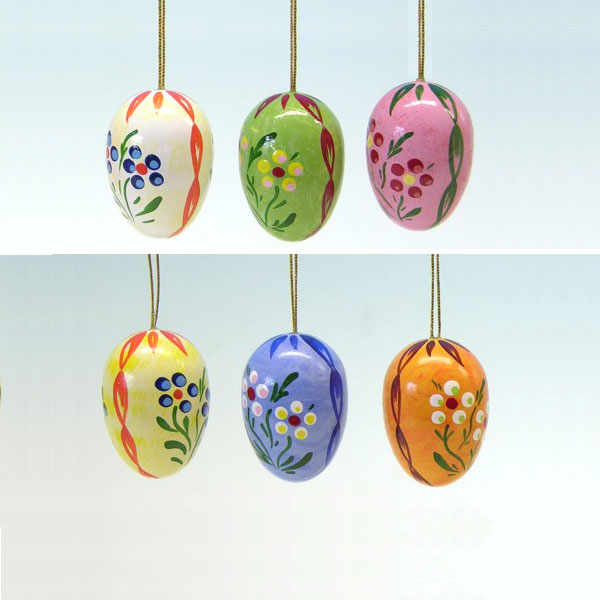 Small Hanging Easter Eggs with Polka-dot Flowers (6)