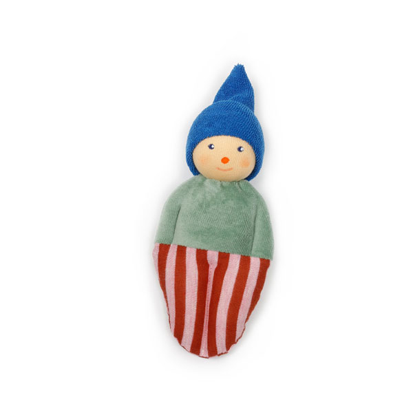 Pocket Clown with Blue Hat Rattle Doll (Nanchen)