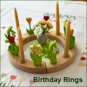 Waldorf birthday and celebration rings and decorations from Grimm and Grapat