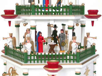 4 Tier Trad. Christmas Pyramid with Music Box