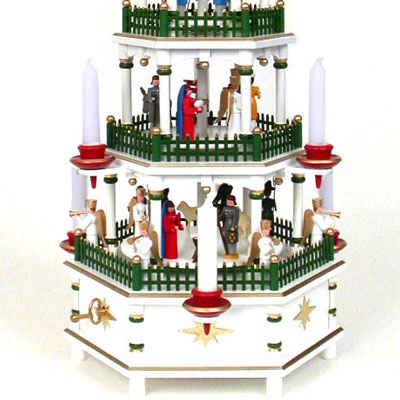 4 Tier Trad. Christmas Pyramid with Music Box
