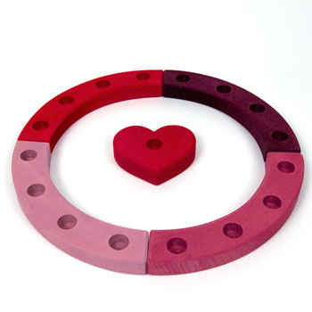 Birthday Ring 16 holes Pink/Red