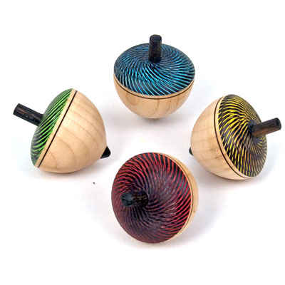 Black Egg Wooden Spinning Top