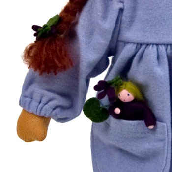 Hilscher Flower Doll Violet with Pocket doll