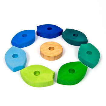 Petal Birthday Ring, Blue/Green