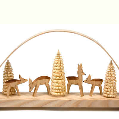 Schwibbogen with deer and trees