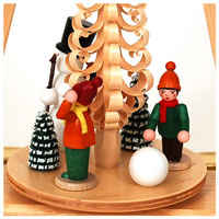 Candle Pyramid with Snowman and Children