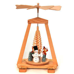 Candle Pyramid with Snowman and Children