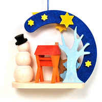 Snowman with Deer Christmas Tree ornament