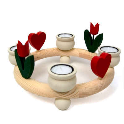Red Tulip Decoration for Tealight Ring
