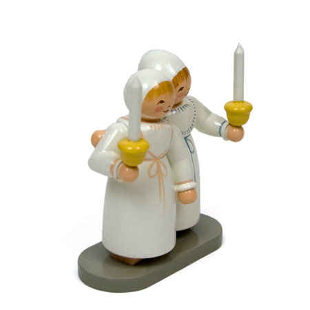 Twins in Christening Gowns figurine