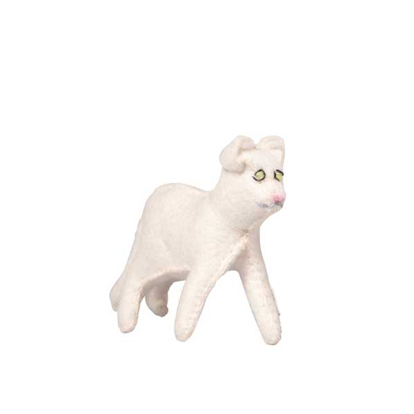 Felt Cat White (Glueckskaefer)