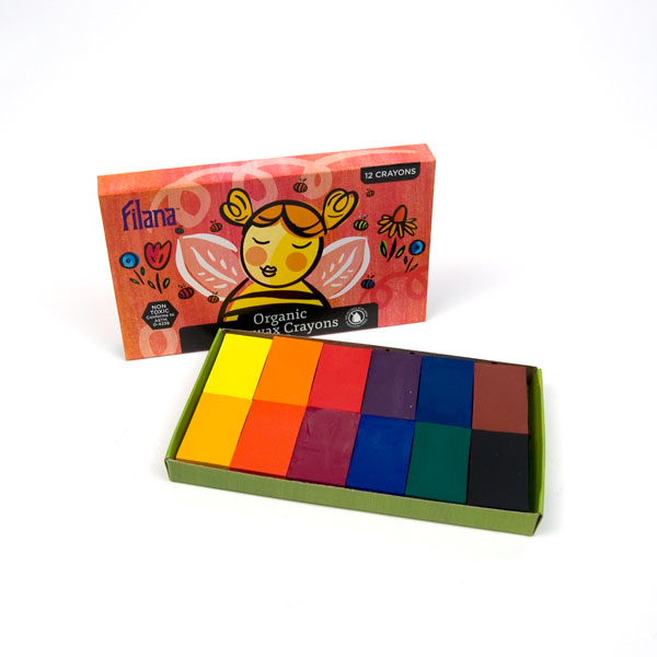 Filana Organic Beeswax Crayons 8 Blocks Rainbow