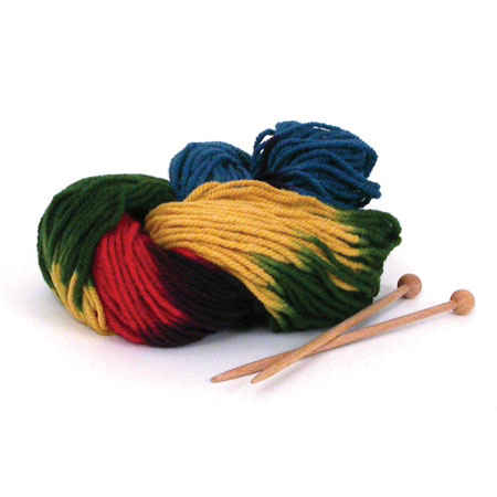 Starter Knitting Kit: Blue Green Yellow