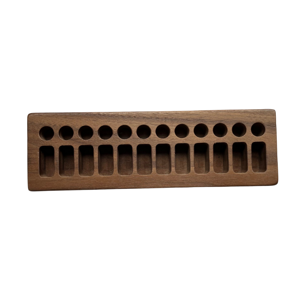 Wooden Crayon Holder 12 Sticks 12 Blocks