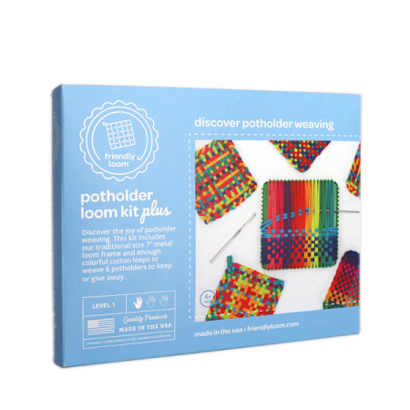 Potholder PLUS Loom with Cotton Loops (Friendly Loom)